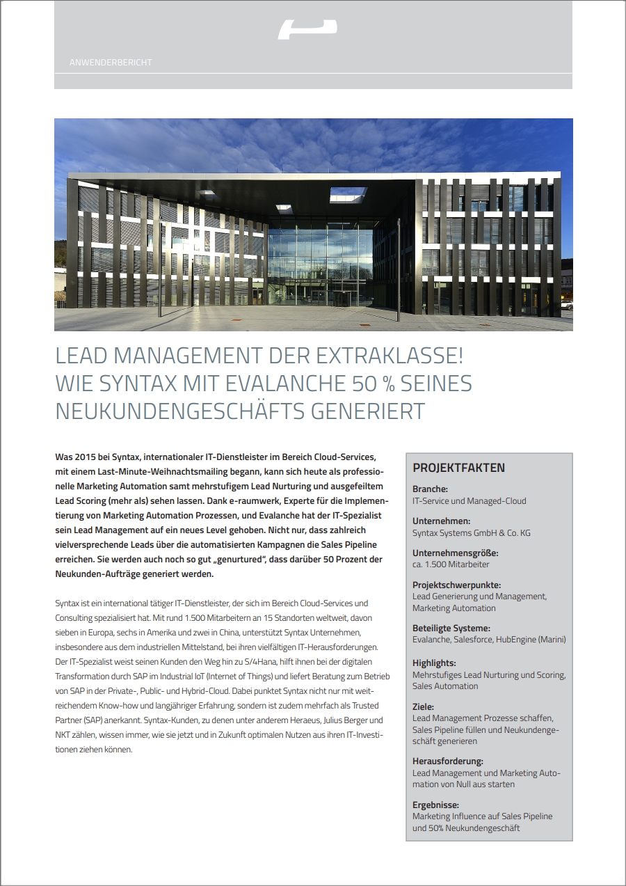 Anwenderbericht-PDF mit der Syntax Systems GmbH & Co. KG